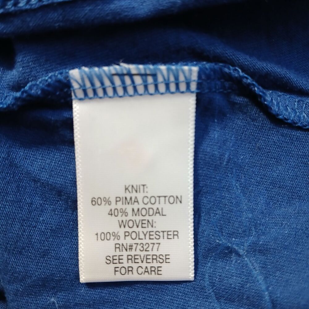 ELLE Blue Tie Knot Sleeveless Pima Cotton Blend Top Blouse Medium EL20027 NEW - Picture 8 of 9